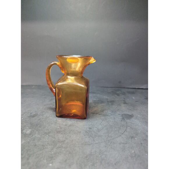 Pilgrim Handblown Glass Pitcher Amber, Vintage Amber‎ Glassware, Table Decor - Picture 3 of 9